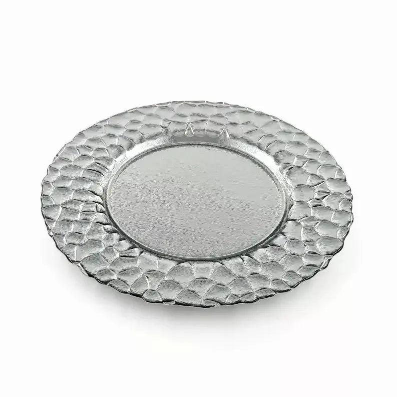 ROCHER 13" Glass Charger Plate Red Pomegranate Collection
