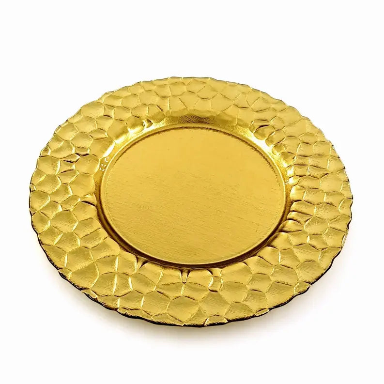 ROCHER 13" Glass Charger Plate Red Pomegranate Collection