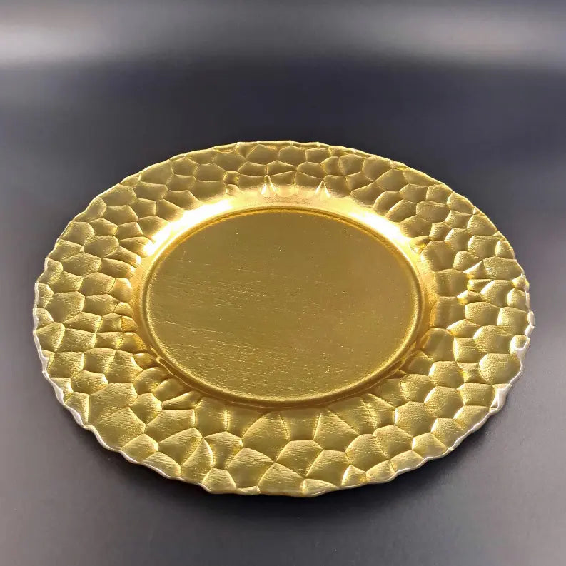 ROCHER 13" Glass Charger Plate Red Pomegranate Collection