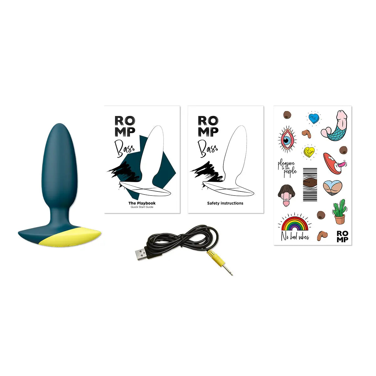 ROMP Bass Vibrating Anal Plug - Green ROMP