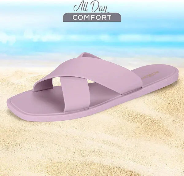 ROXONI Women Slippers Shower Pool Sandals Criss Cross Bathroom Quick Drying Slippers Roxoni