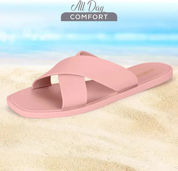 ROXONI Women Slippers Shower Pool Sandals Criss Cross Bathroom Quick Drying Slippers Roxoni