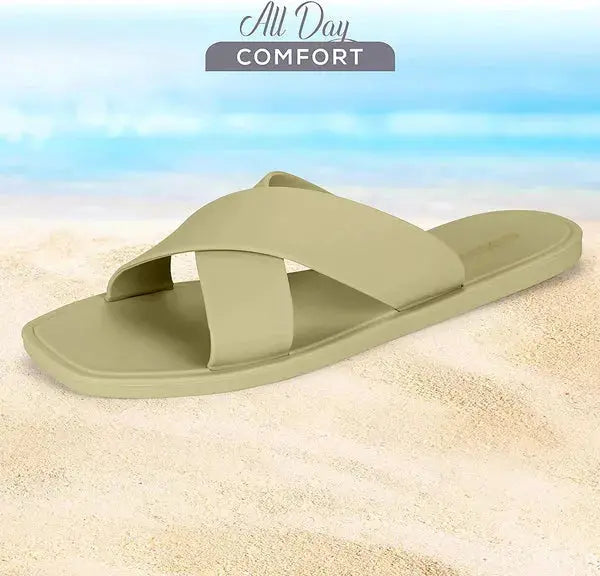 ROXONI Women Slippers Shower Pool Sandals Criss Cross Bathroom Quick Drying Slippers Roxoni