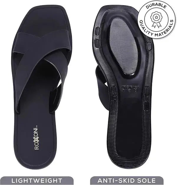 ROXONI Women Slippers Shower Pool Sandals Criss Cross Bathroom Quick Drying Slippers Roxoni