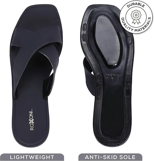 ROXONI Women Slippers Shower Pool Sandals Criss Cross Bathroom Quick Drying Slippers Roxoni