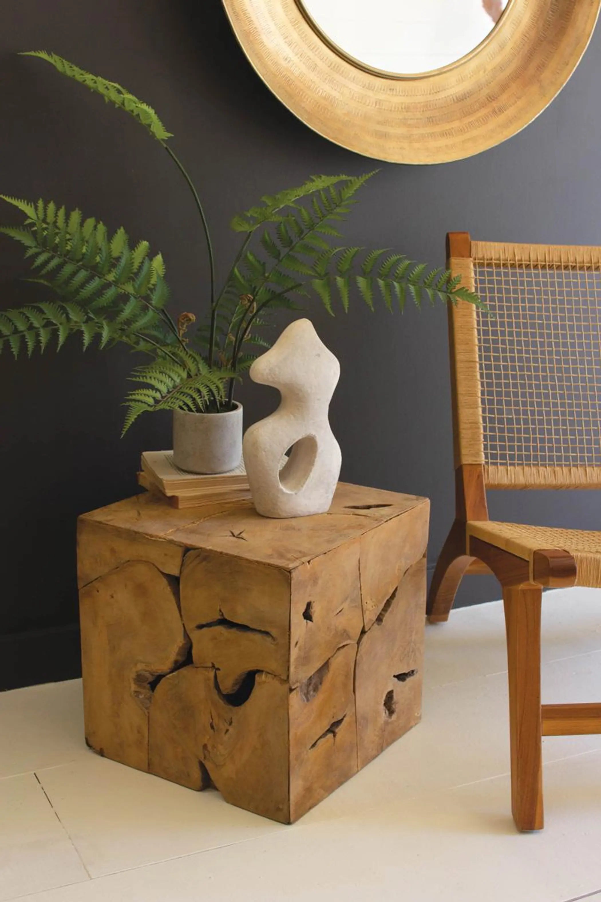 RUSTIC TEAK WOOD CUBE Kalalou