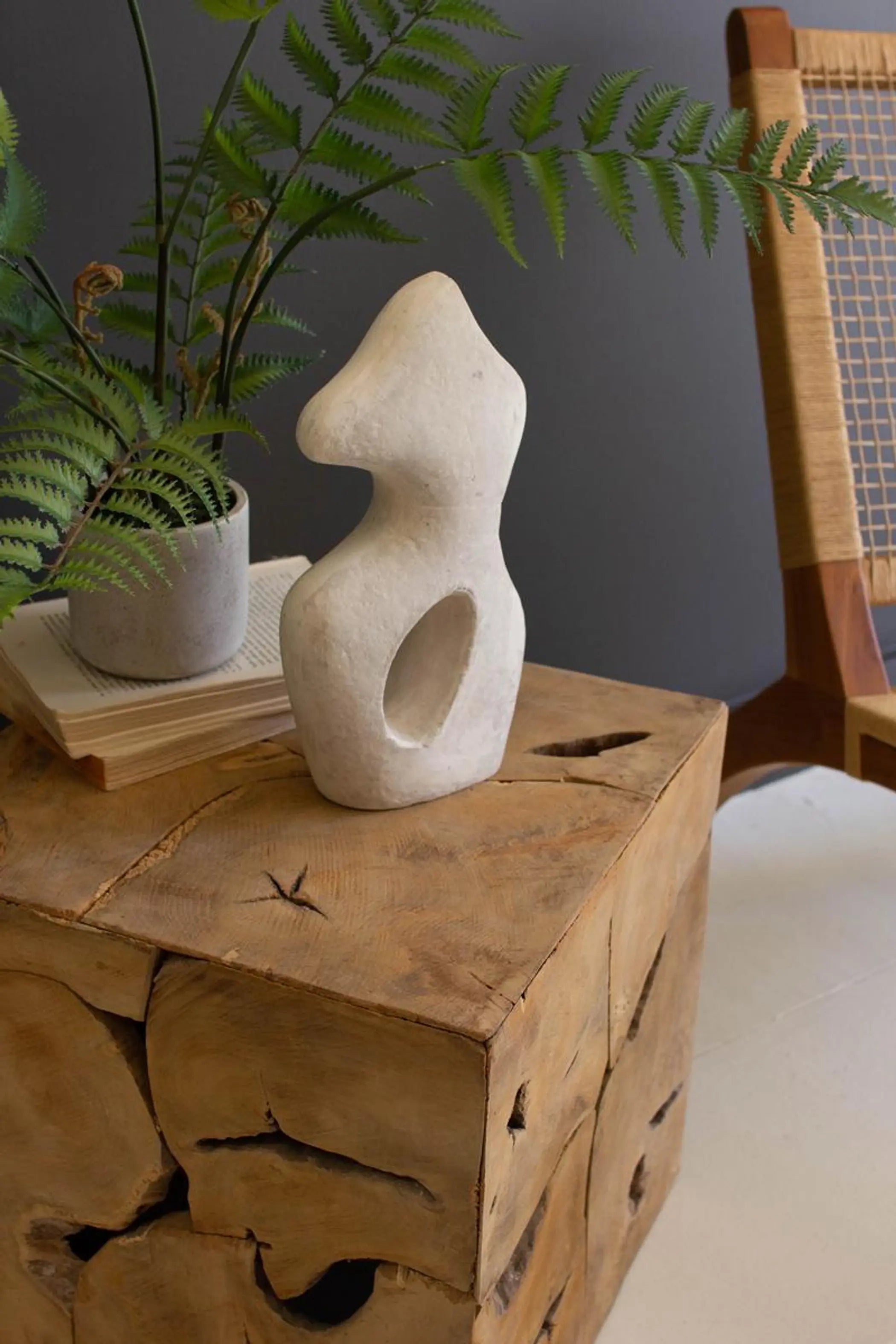 RUSTIC TEAK WOOD CUBE Kalalou