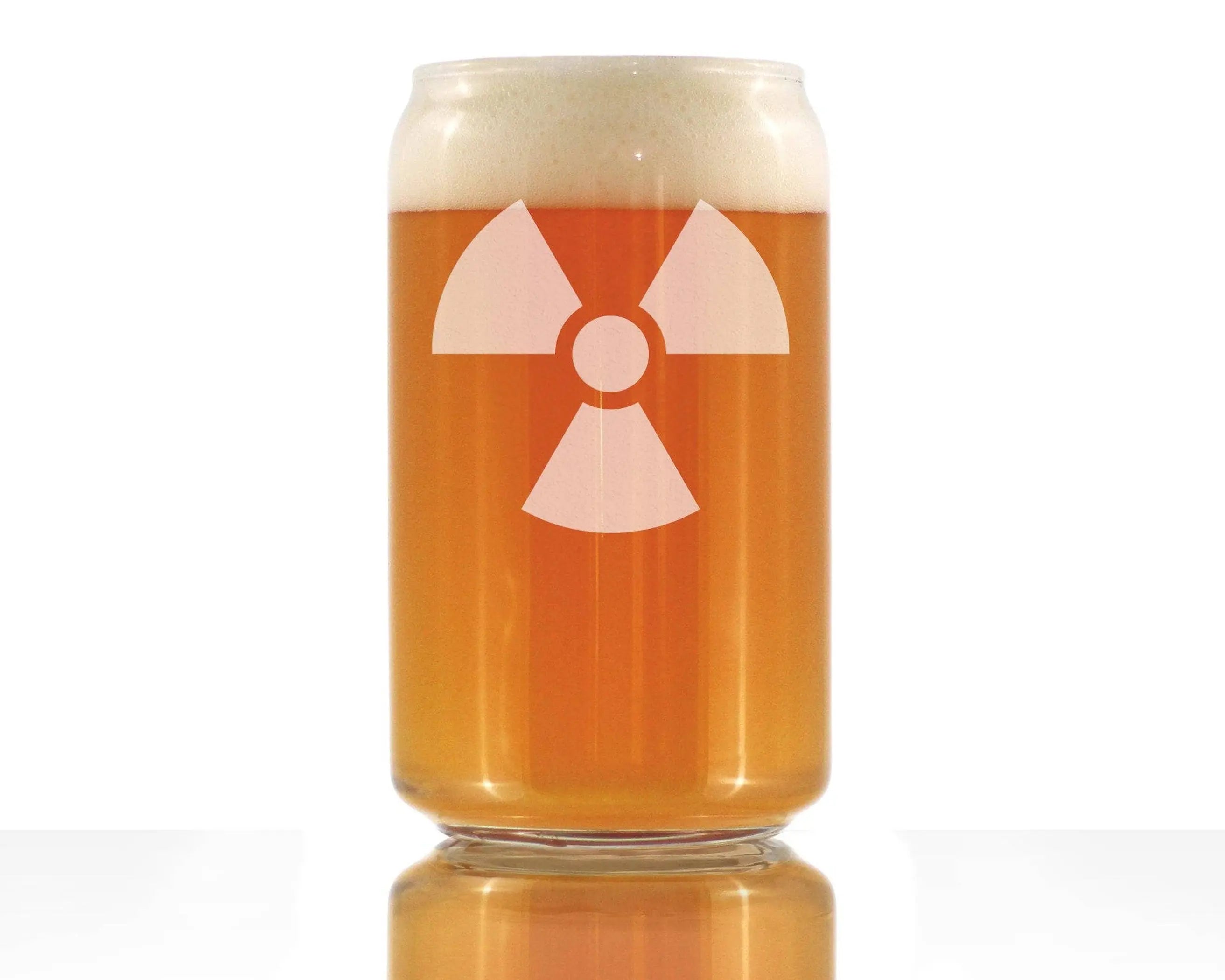 Radiation Symbol Beer Can Pint Glass - Radiologists Gifts Bevvee