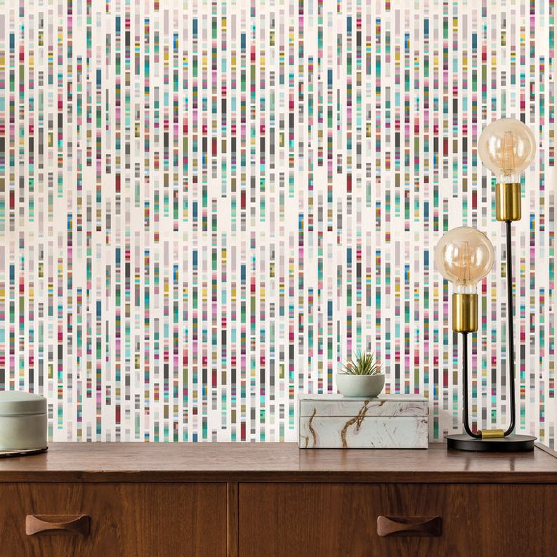 'Rain' Multi Stripe Peel & Stick Wallpaper SBC-LTD