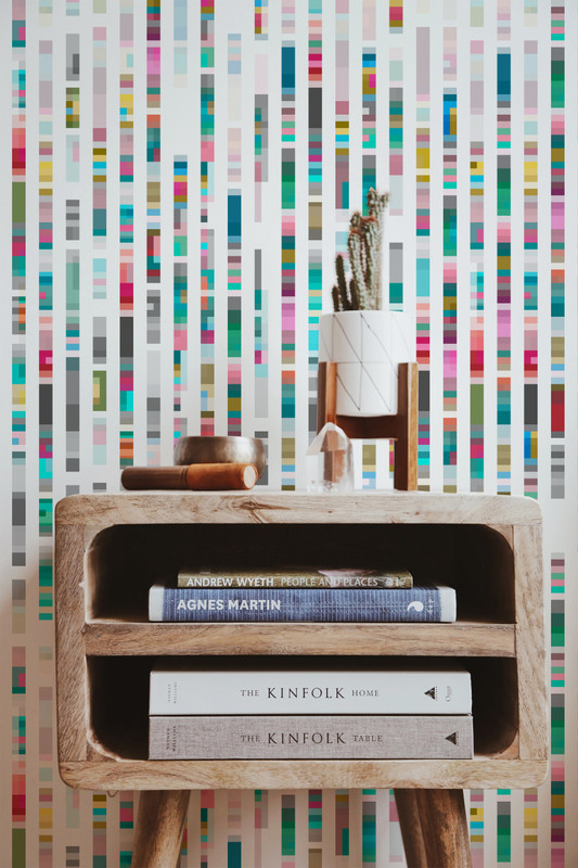 'Rain' Multi Stripe Peel & Stick Wallpaper SBC-LTD