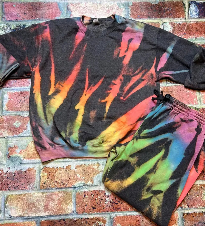 Rainbow Burst Tie Dye Jogger Set The Blended Owl