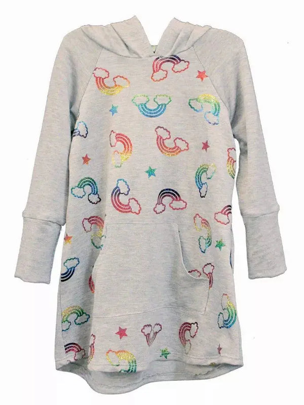 Rainbow Foil Hoodie Dress Little Mass