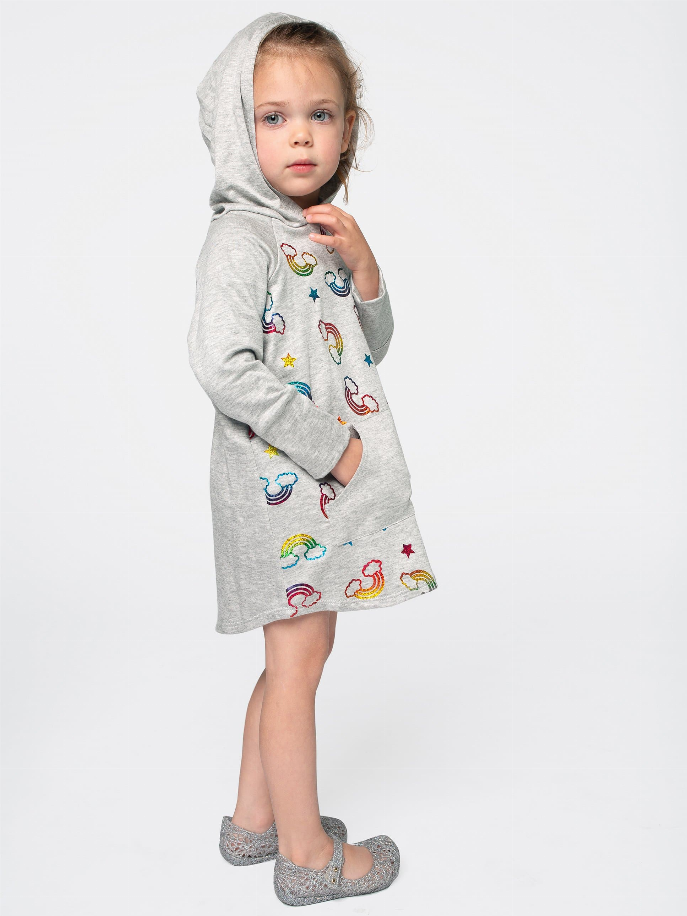 Rainbow Foil Hoodie Dress Little Mass