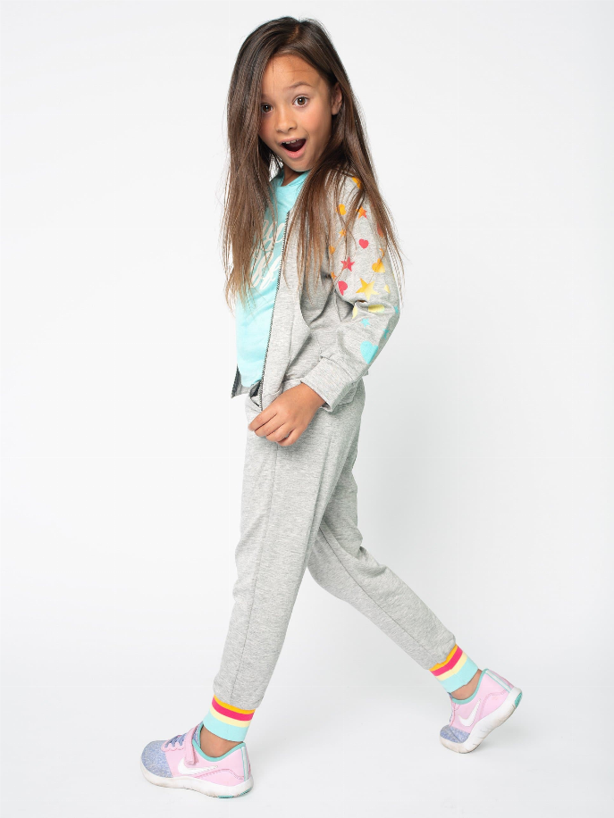 Rainbow Hearts & Stars Bomber Little Mass