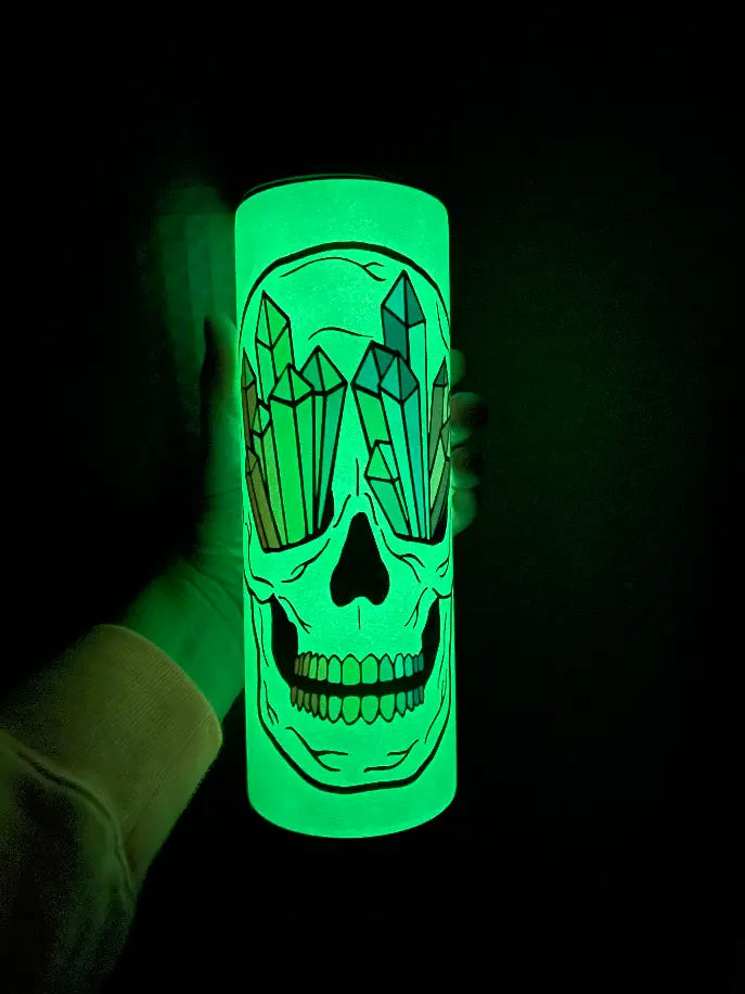 Rainbow Skull Tumbler (Glow in the Dark) Black Cat Bazaar