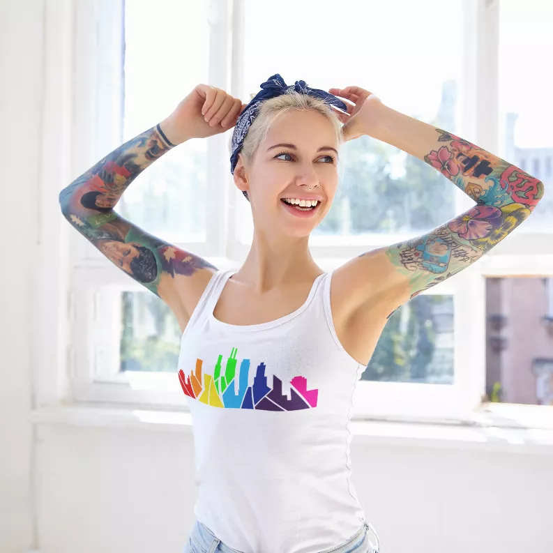 Rainbow Skyline Tank Black Cat Bazaar