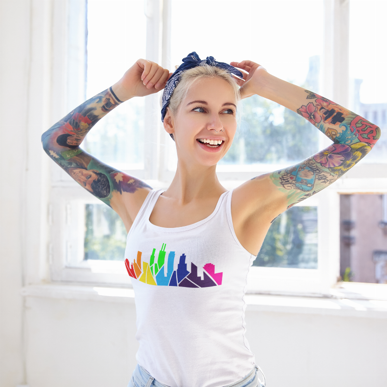 Rainbow Skyline Tank Black Cat Bazaar