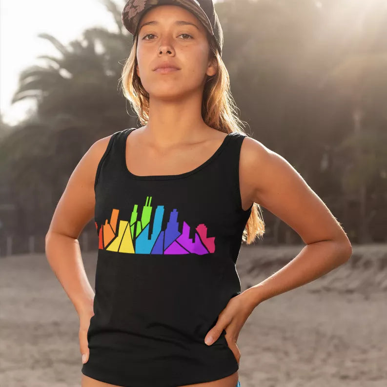 Rainbow Skyline Tank Black Cat Bazaar