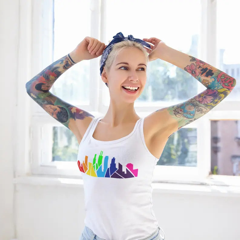 Rainbow Skyline Tank Black Cat Bazaar