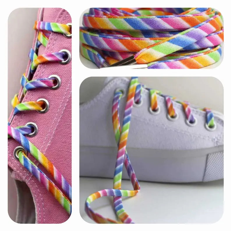 Rainbow Stripes Shoelaces Cutelaces