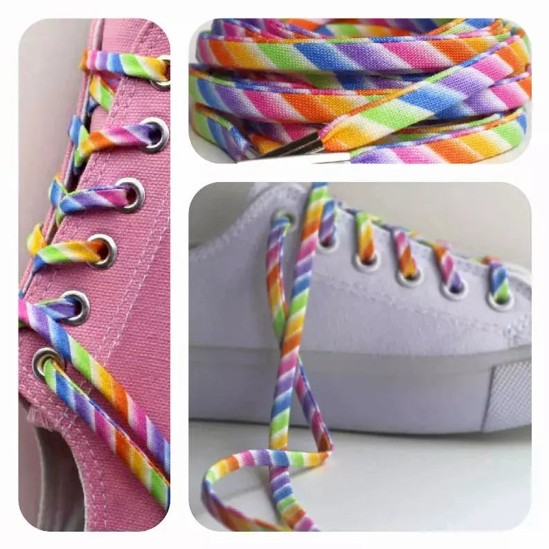 Rainbow Stripes Shoelaces Cutelaces