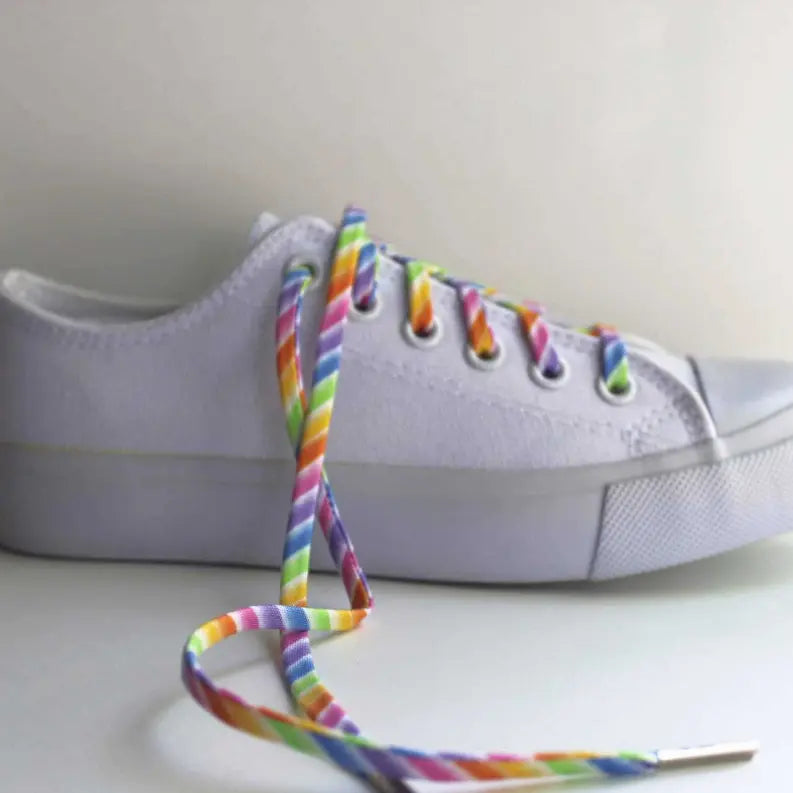 Rainbow Stripes Shoelaces Cutelaces