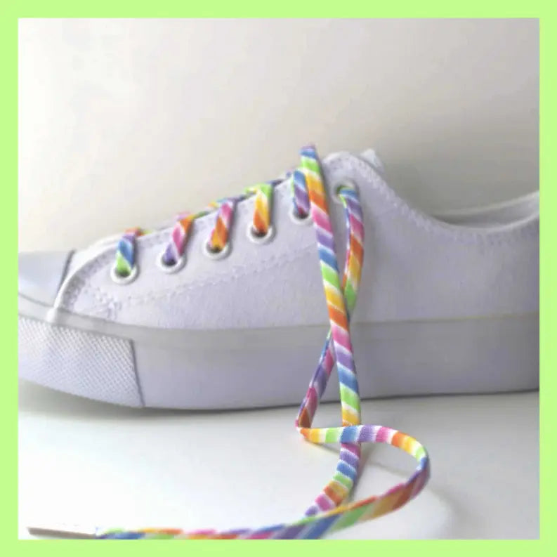Rainbow Stripes Shoelaces Cutelaces