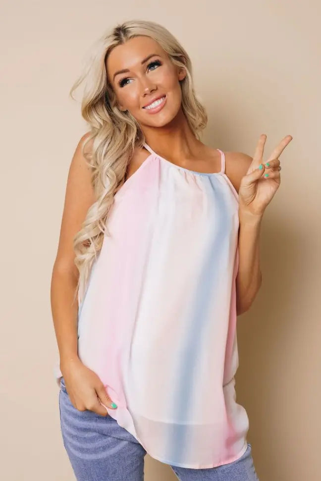 Rainbow Tie Dye Halter Top Stay Warm in Style