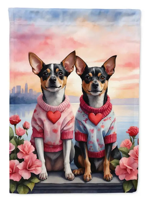 Rat Terrier Two Hearts Garden Flag Caroline's Treasures