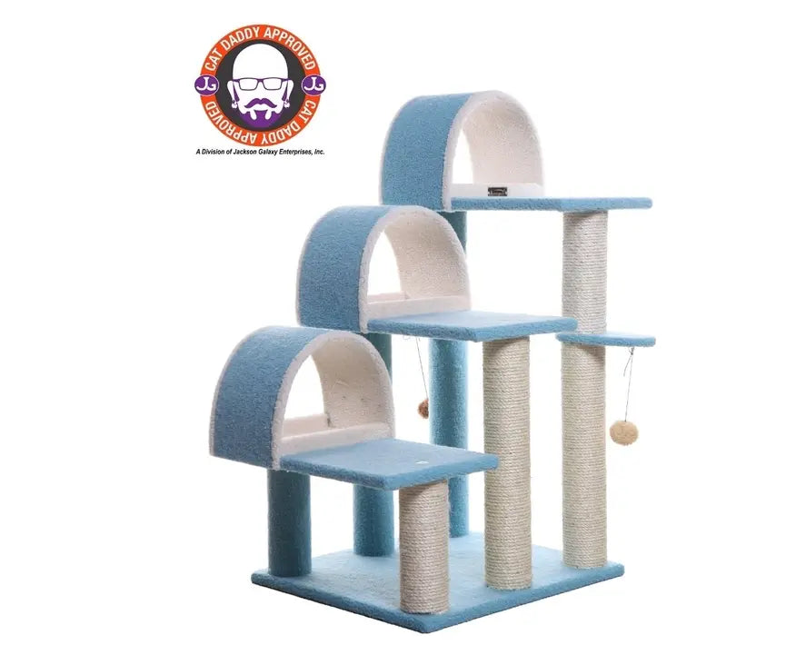 Real Wood 38" High Ivory Cat Step Stairs ramp, Cat Sratcher AeroMark