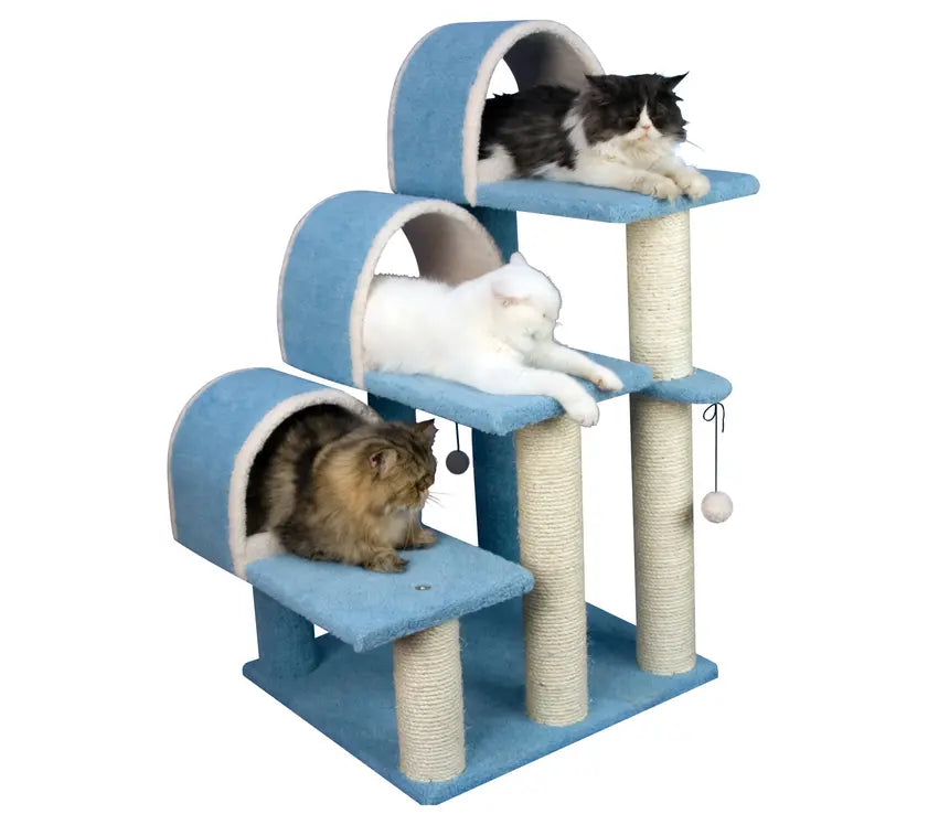 Real Wood 38" High Ivory Cat Step Stairs ramp, Cat Sratcher AeroMark