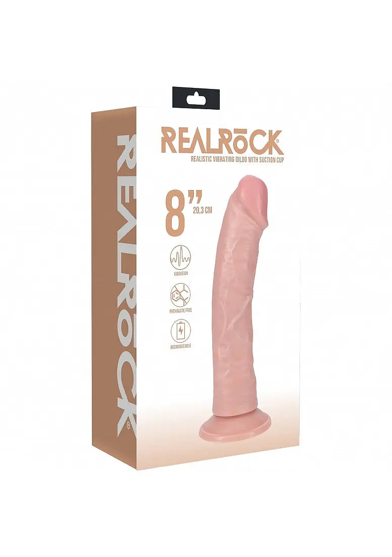 Realrock 8in Vibrating Cock R/curve Flesh SHOTS AMERICA