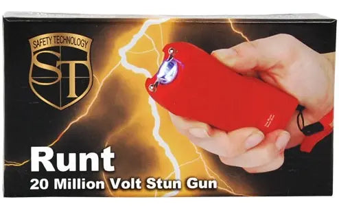 Rechargeable Runt 80,000,000 Volt Stun Gun With Flashlight And Wrist Strap Disable Pin Safety Technology