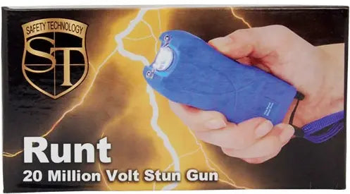 Rechargeable Runt 80,000,000 Volt Stun Gun With Flashlight And Wrist Strap Disable Pin Safety Technology