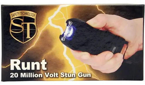 Rechargeable Runt 80,000,000 volt stun gun with flashlight and wrist strap disable pin Safety Technology
