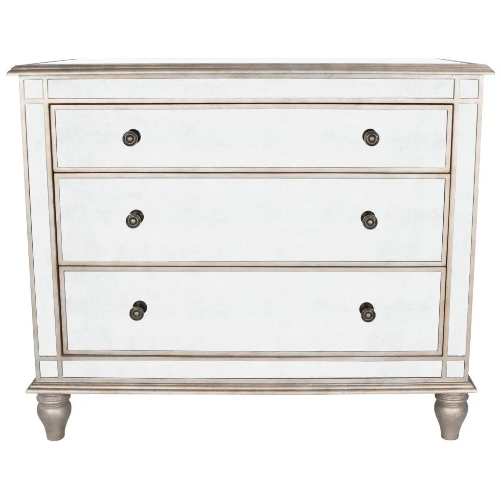 Rectangle Mirrored Three Drawer Console Storage Chest Homeroots Bed & Bath