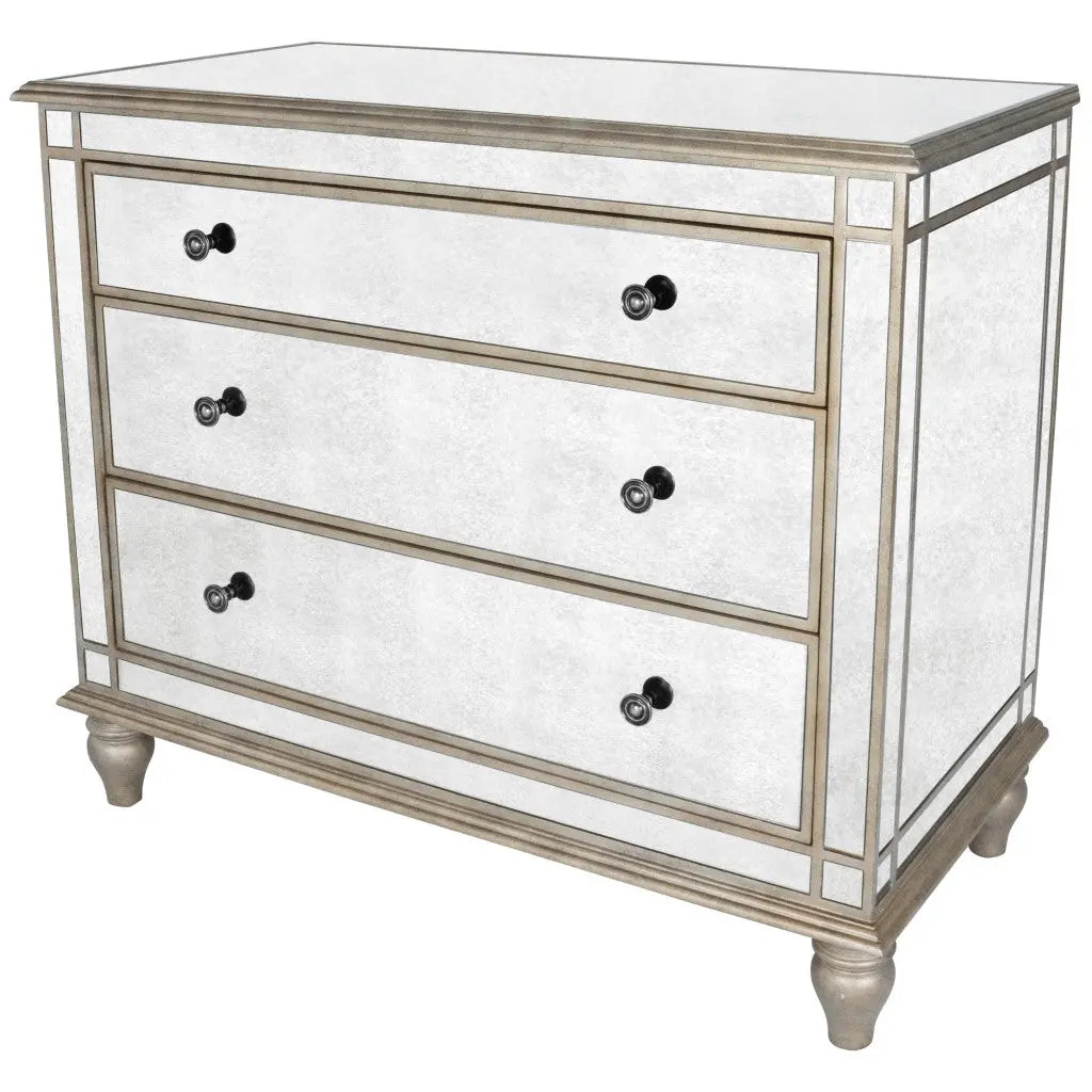 Rectangle Mirrored Three Drawer Console Storage Chest Homeroots Bed & Bath