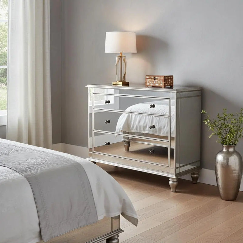 Rectangle Mirrored Three Drawer Console Storage Chest Homeroots Bed & Bath