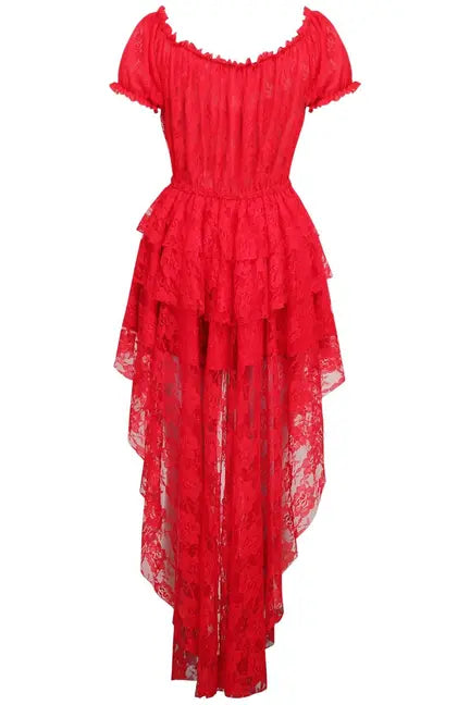 Red High Low Lace Dress Daisy Corsets