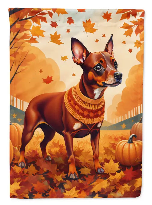 Red Miniature Pinscher Fall Garden Flag Caroline's Treasures
