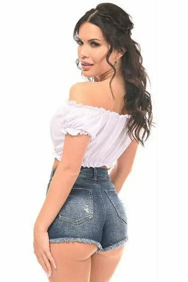 Red Short Sleeve Peasant Top Daisy Corsets