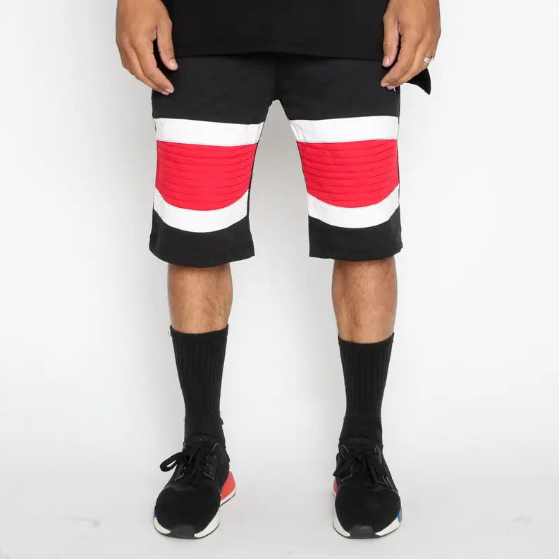 Red Stripe Moto Shorts WEIV