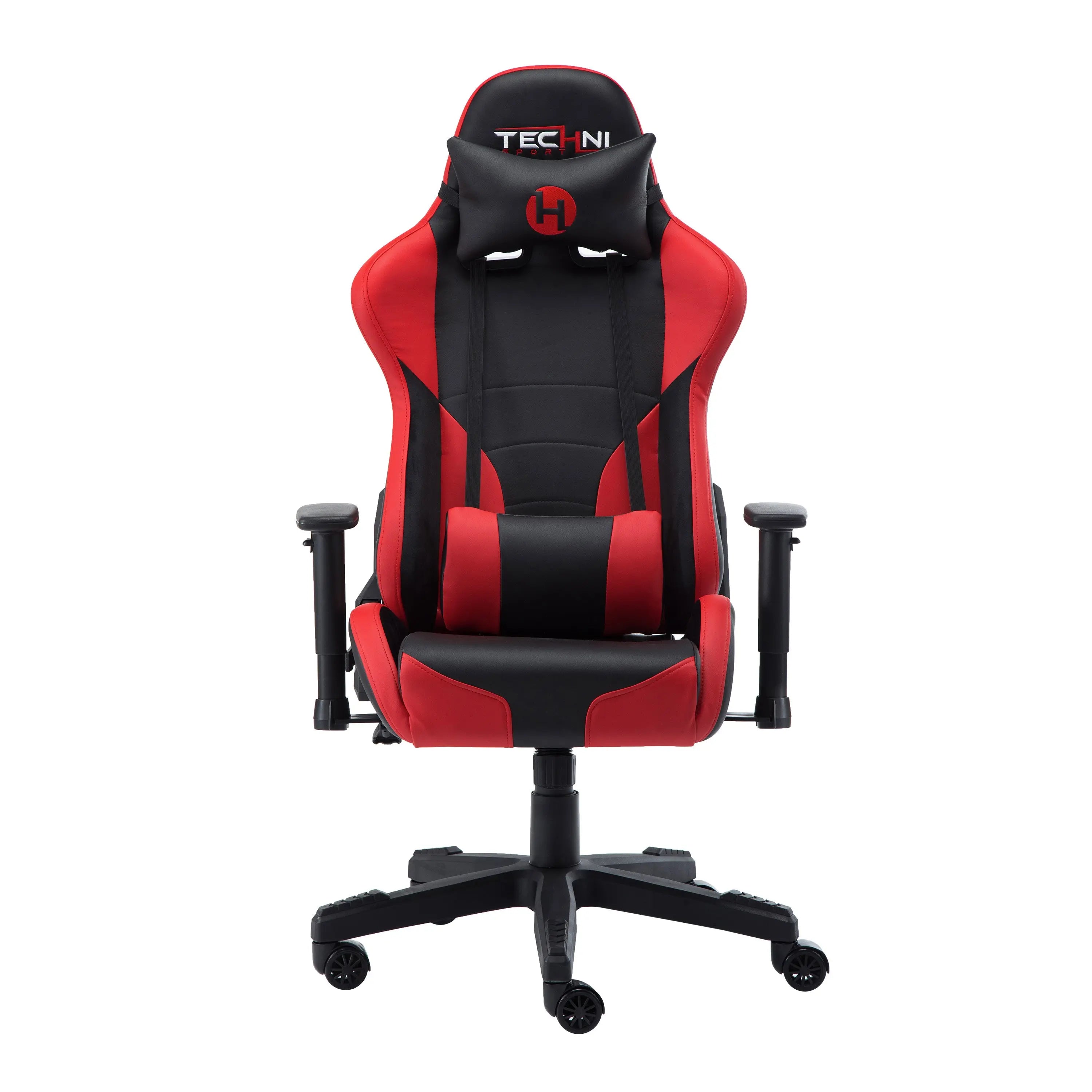 Red and Black Adjustable Height Swivel Rolling Gaming Chair Homeroots Office