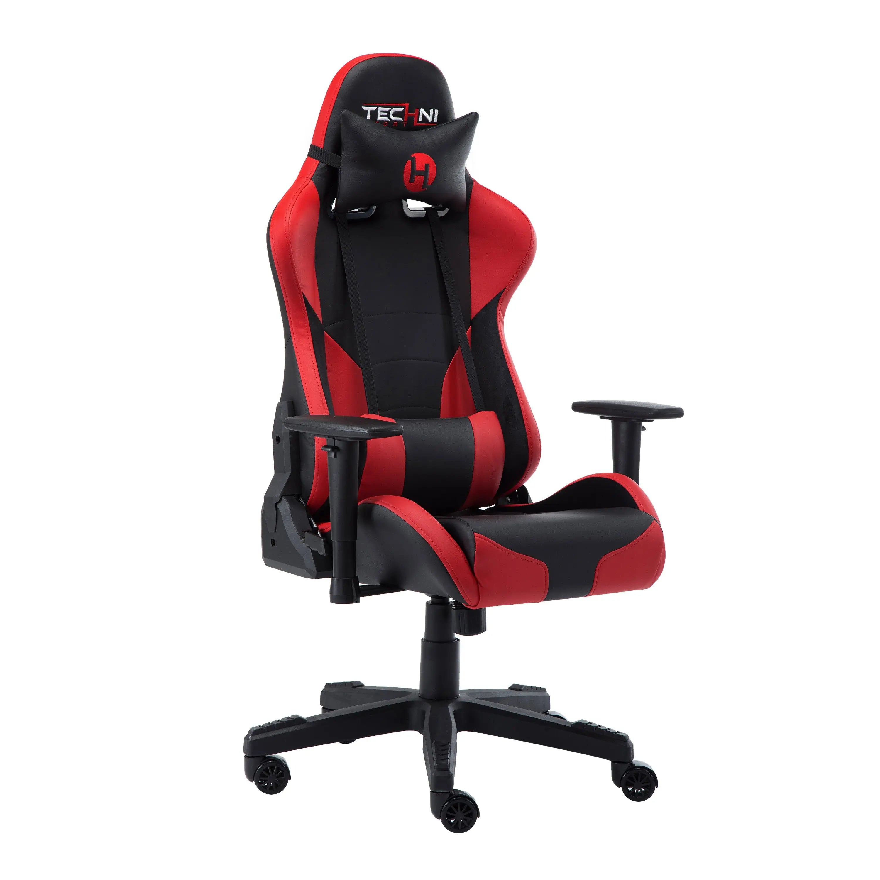 Red and Black Adjustable Height Swivel Rolling Gaming Chair Homeroots Office