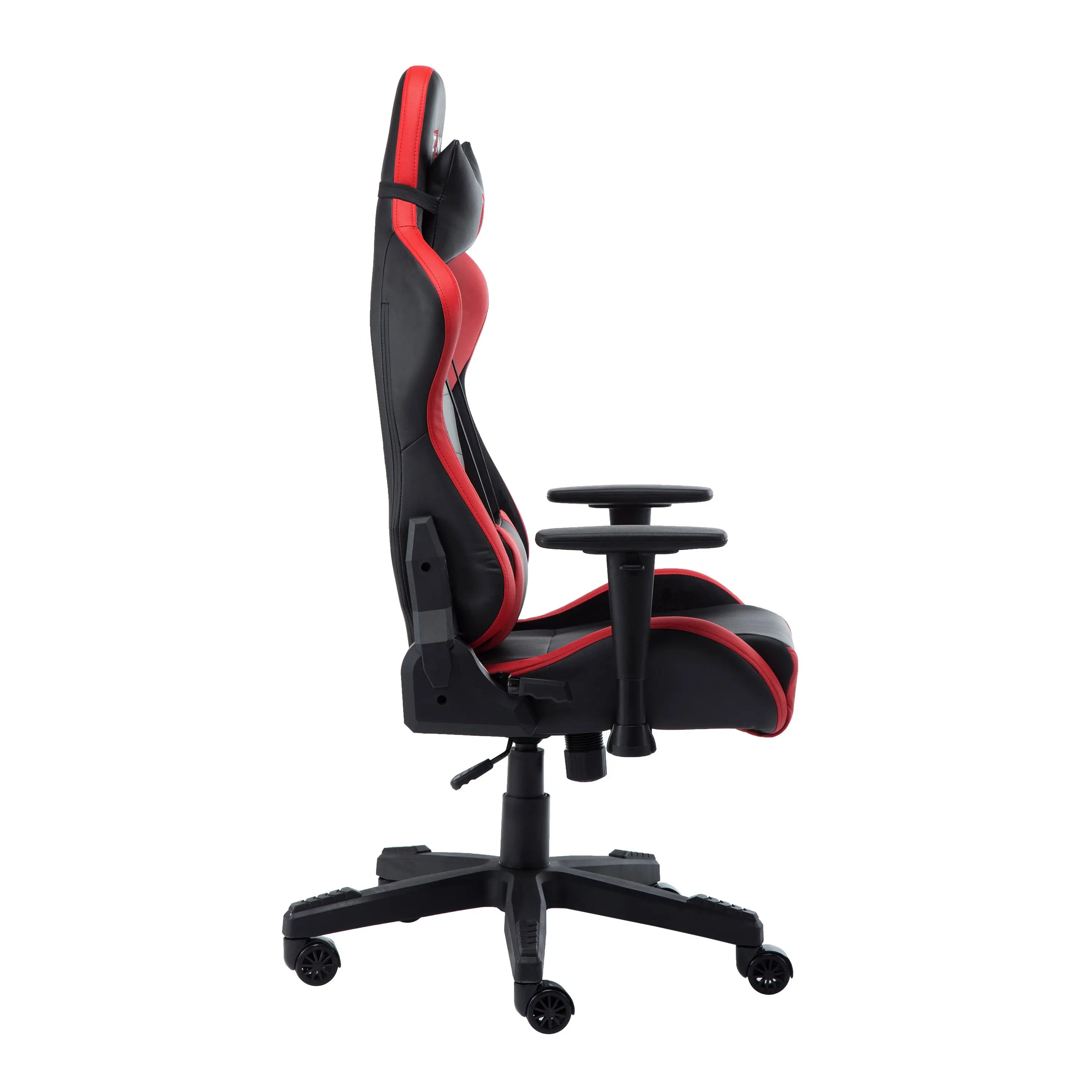 Red and Black Adjustable Height Swivel Rolling Gaming Chair Homeroots Office