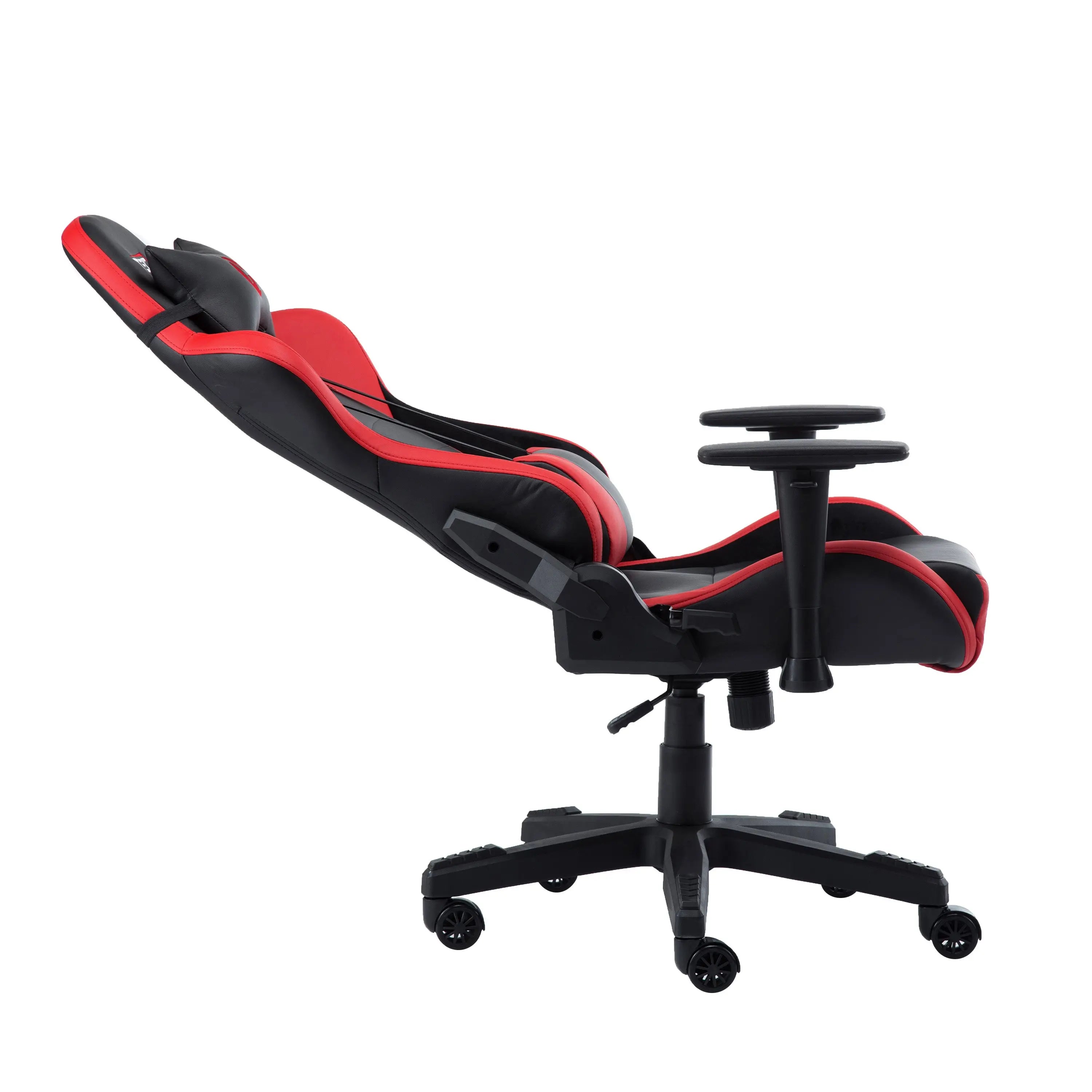 Red and Black Adjustable Height Swivel Rolling Gaming Chair Homeroots Office