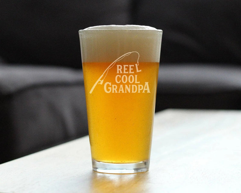 Reel Cool Grandpa Pint Glass for Beer - Fishing Gifts Bevvee