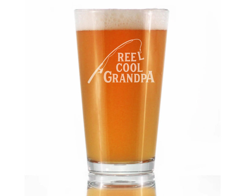 Reel Cool Grandpa Pint Glass for Beer - Fishing Gifts Bevvee