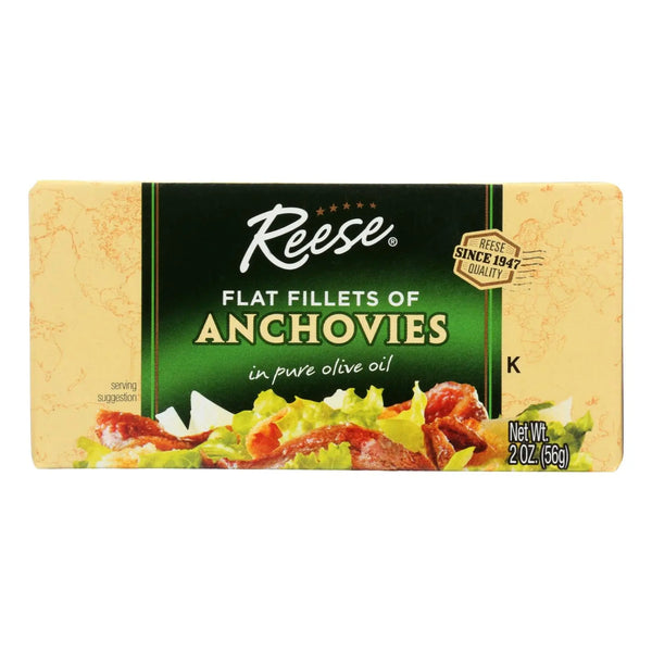 Reese Anchovies - Flat Fillets - In Pure Olive Oil - 2 Oz - Case Of 10 Reese