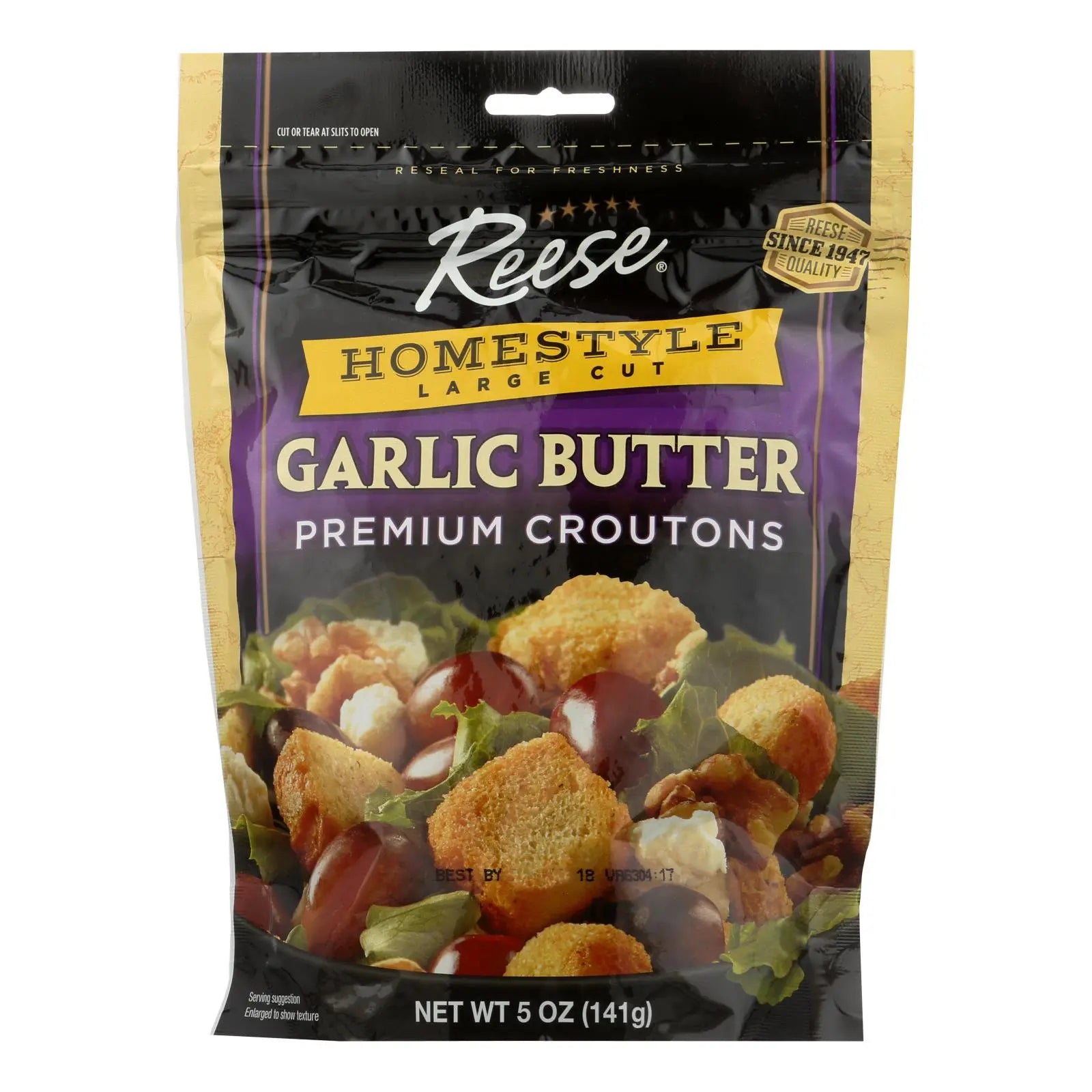 Reese Croutons Homestyle Garlic Butter - Case Of 12 - 5 Oz. Reese